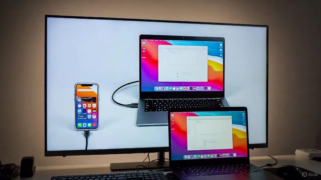 Caster le contenu d’un smartphone et d’un ordinateur portable sur une télévision sans utiliser Chromecast, illustration de solutions de mise en miroir et streaming alternatives