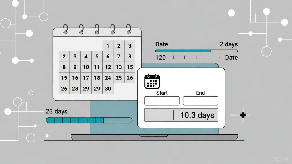 Calcul du nombre de jours entre deux dates avec calendrier et outil numérique, méthode simple et précise pour dates et délais.