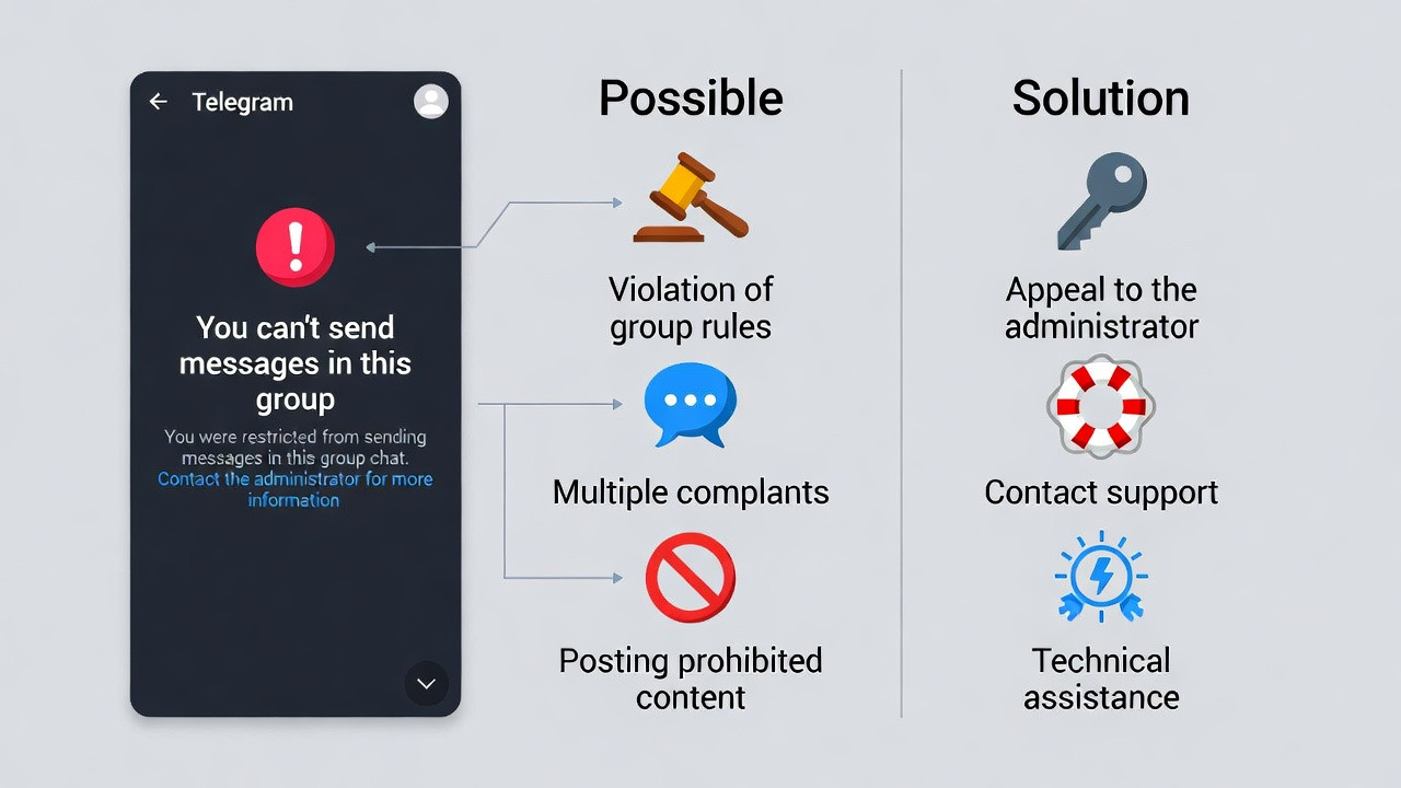 Groupe Telegram interdit : causes + récupération